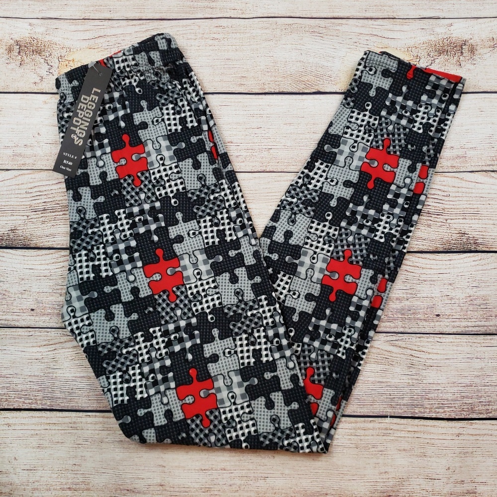 Buttery soft leggings depot puzzle piece leggings